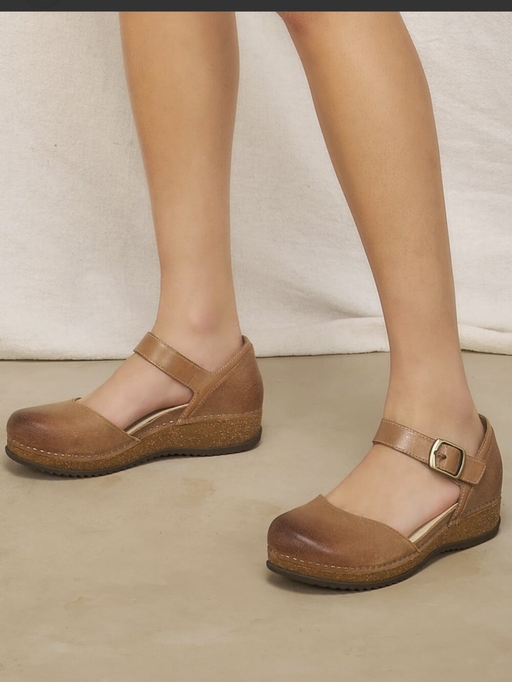 Dansko Mae Women's Tan burnished Suede Mary Jane Lightweight Boho Neutral 10.5 - Picture 7 of 16